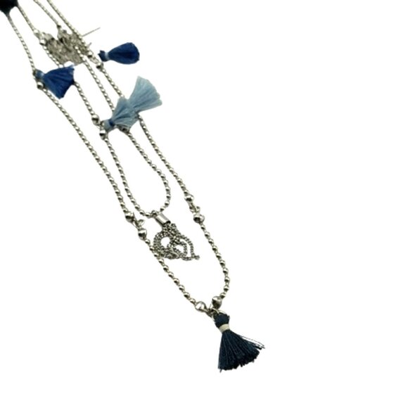 LOFT Long Tassel Necklace Silver Ball Chain 36 inches NWOT - Picture 13 of 16